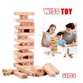 54 Pieces Wooden Stacking Tower Numbers Building Blocks Game Board for Kids. 