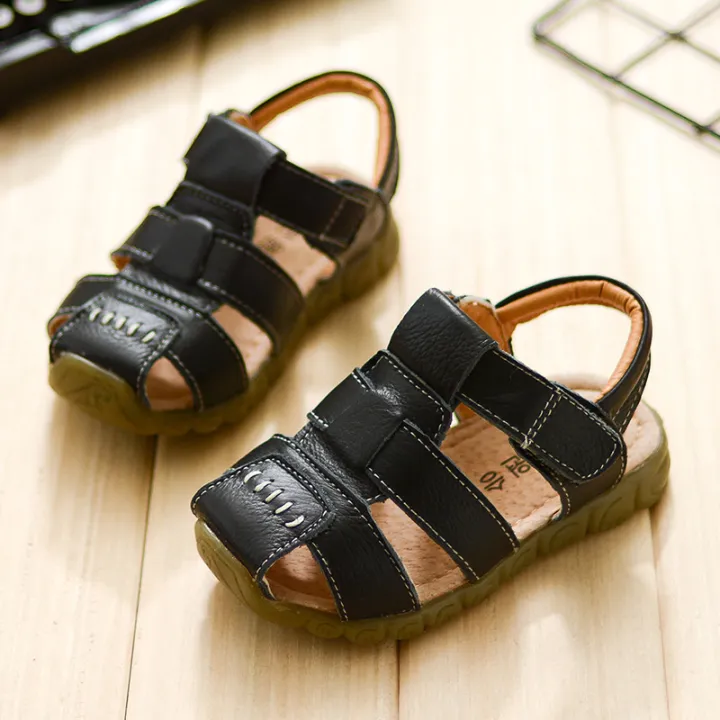 Boys%20sandals%202024%20Summer%20New%20Baby%20Genuine%20Leather%20Children's%20Closed%20Toe%20Girl%20Child%20Soft%20Bottom%20Beach%20Shoes%20Children's%20Shoes%20-%20Image%203