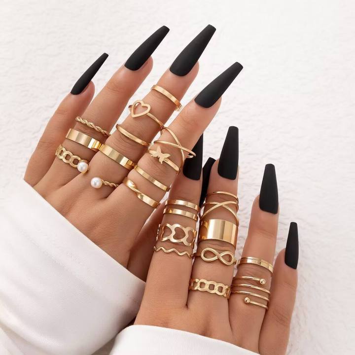 22Pcs/set%20Boho%20Women%20Ring%20Set%20Butterfly%20Pearl%20Adjustable%20Opening%20Ring%20Cross%20Design%20Fashion%20Jewelry%20Women%20Girl%20Trendy%20Finger%20Decoration%20-%20Image%205