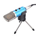 HXSJ Professional Studio Microphone Usb Condenser Sound Re-cording Microphone With C-ardioI-D Studio Re-cording Mic For Pc Lapt-op Blue. 