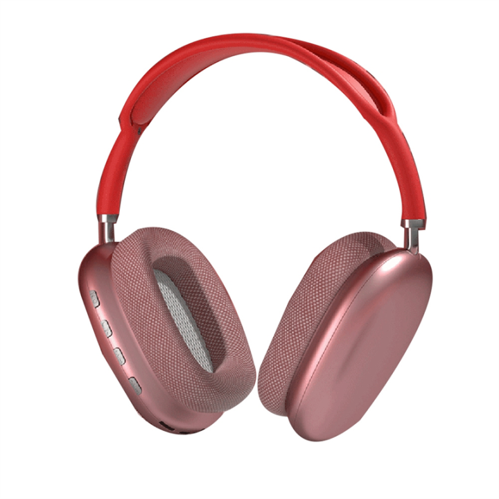 Wireless Headphones over Ear Headphones Bluetooth 5.0 Headphone Earphone with Mic for Phone PC Computer -Red