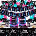 Tik Music Birthday Party Decorations Kids Paper Tableware Tablecloth Baby Shower Supplies Paper Plates Cups Balloons Set Decor. 