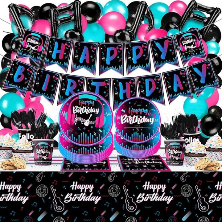 Tik%20Music%20Birthday%20Party%20Decorations%20Kids%20Paper%20Tableware%20Tablecloth%20Baby%20Shower%20Supplies%20Paper%20Plates%20Cups%20Balloons%20Set%20Decor%20-%20Image%202