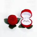 Display Red Rose Ring Box Stylish Red Box-Shaped Rose-Shaped Jewelry Box Ring/Earring Rose-Shaped Engagement Gift Box for Proposal Wedding Anniversary Jewelry Store Gift Idea. 