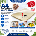 A4 Transparent Clear Sticker Paper Glossy Waterproof Self Adhesive Label Paper for Inkjet & Laser Printer. 