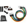 11 Pieces Portable Exercise Resistance Bands Set. 
