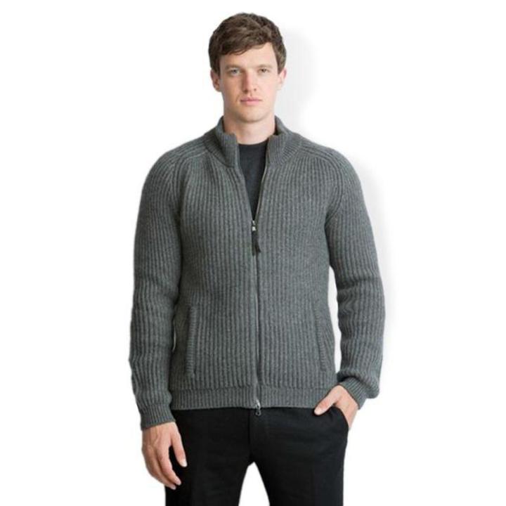 Gray Wool Sweater For Men