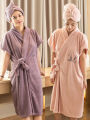 BC10 bath towel women's home 2023 new style than cotton cotton absorbent wearable adult bath wrap bathrobe style. 