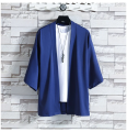 Men's Kimono Shirt Traditional Japanese Style Clothing Male Open Front Cardigan 3/4 Sleeve Yukata Coat Haori Casual Beach Shirts. 
