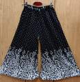 Ladies Fashionable Black Color White Print Linen Skirt Palazzo For Women. 