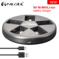 9V 6F22 Smart Usb 9 Volt Rechargeable Battery Charger for 9V Nimh Nicd Ni-Mh Ni-Cd Lithium Li-ion Li ion Rechargeable Batteries. 