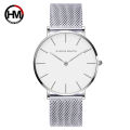 New 520 Valentine's Day Selected Gift for Men Lady Couple Simple Watch Stainless Steel Mesh Waterproof Quartz Watch.