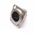 1pcs 3,4,5 pin Square Cannon Male/Female Metal XLR Microphone Speaker Panel mount socket Connector. 
