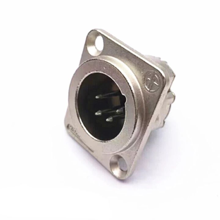 1pcs%203,4,5%20pin%20Square%20Cannon%20Male/Female%20Metal%20XLR%20Microphone%20Speaker%20Panel%20mount%20socket%20Connector%20-%20Image%205
