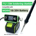 PTS300D T12 Cordless Soldering Iron Station for Dewalt 20V Max Li-ion Battery for Makita/Milwaukee/Bosch Battery Electric Solder.