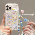 Korean 3D Bear Hang Phone Chain Lanyard Clear Soft Case For iPhone 15 14 Pro Max 11 12 13 Mini XR 6 8 7 Plus X XS SE Cute Cover. 