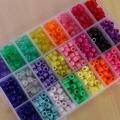 XHHDQES Pony Beads, 1,900 Pcs 9mm Pony Beads Set in 24 Colors with Elastic String for Bracelet Jewelry Making.