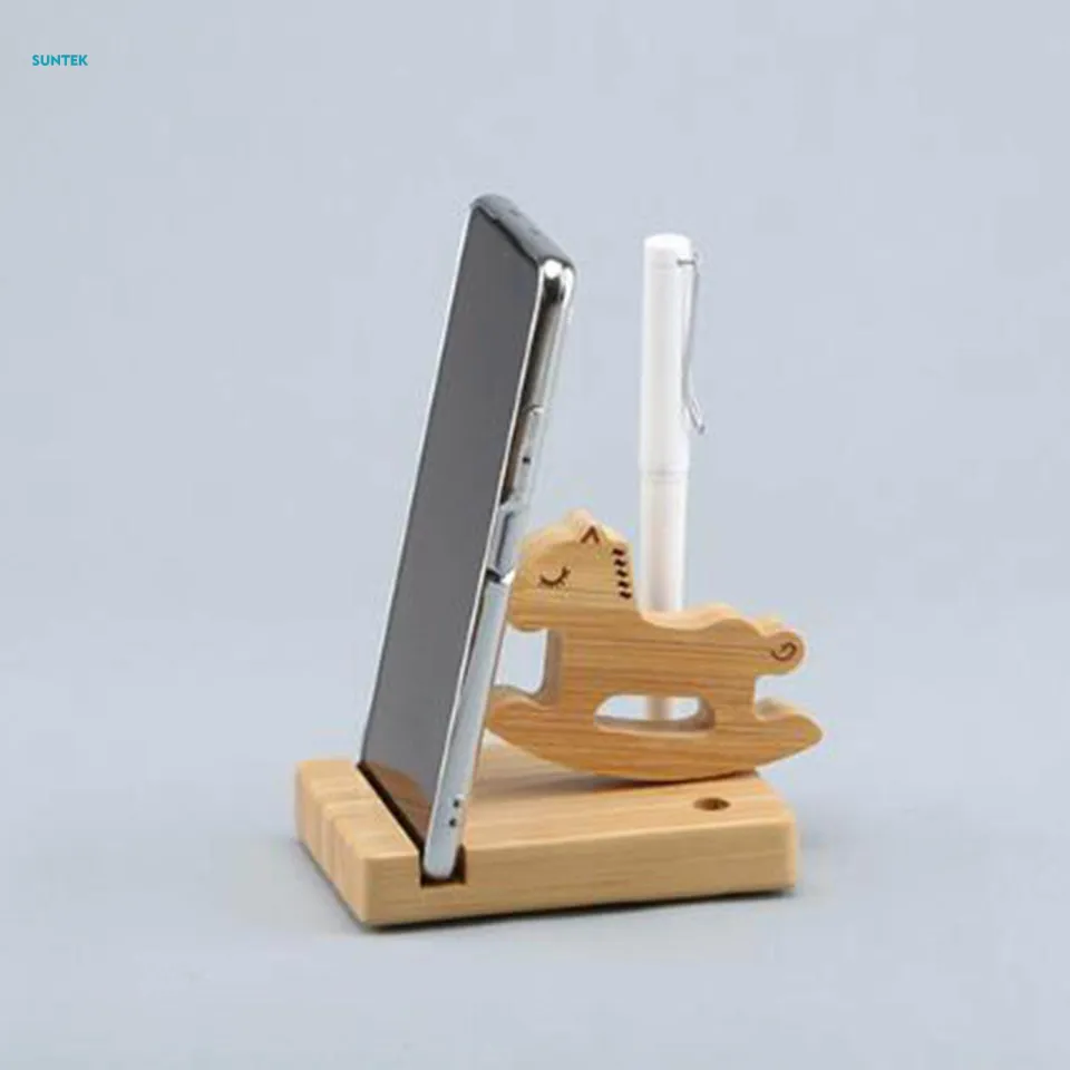 Cartoon Horse Phone Holder Wooden Phone Stand Mount Decoration