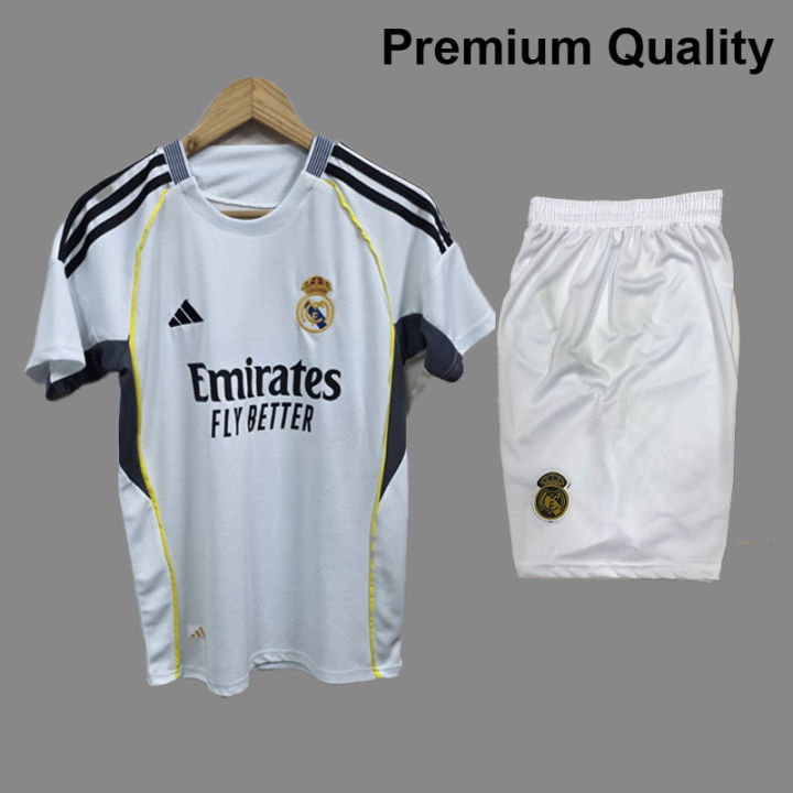Real Madrid 2025/2026 Home Jersey & Pant Set - Thai Premium Quality - Men/Women Football Kit - Authentic Real Madrid Jersey