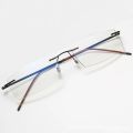 Man Rimless Reading Glasses Women Blue Light Blocking Read Glasses HD Lenses Presbyopic Eyewear Half Frame Presbyopia Eyeglasses.
