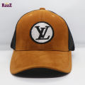 Brown Velvet Fabrics Embroidery Premium Mesh Air Half Net Cap.
