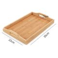 Serving Tray Bamboo - Wooden Tray with Handles - Great for Dinner Trays, Tea Tray, Bar Tray, Breakfast Tray, or Any Food Tray. 