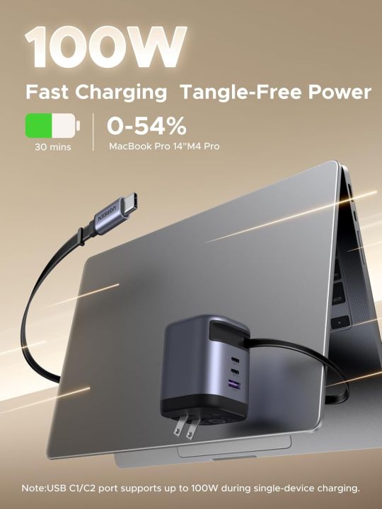 UGREEN%20Nexode%20100W%20GaN%20USB%20C%20Retractable%20Charger%20with%20Built-in%20Cable,%203-Port%20Fast%20Charging%20Wall%20Adapter%20for%20Laptop,%20MacBook%20Pro/Air/Neo,%20iPhone%2017/16,%20Galaxy%20S26,%20Pixel,%20iPad,%20MatePad,%20DJI%20Drone%20-%20Image%208