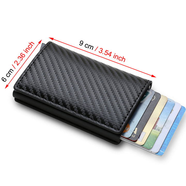 Carbon%20Fiber%20Credit%20Card%20Holder%20Wallets%20Men%20Brand%20Rfid%20Black%20Magic%20Trifold%20Leather%20Slim%20Mini%20Wallet%20Small%20Money%20Bag%20Male%20Purses%20-%20Image%204