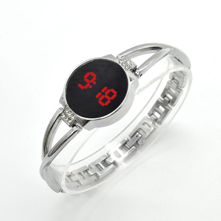 Minimalist%20Design%20Stainless%20Steel%20LED%20Touch%20Screen%20Women's%20Watch%20Fashionable%20Bracelet%20Strap%20with%20Designer%20Decoration%20-%20Image%204
