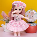 Happy day 16cm Princess BJD 1/12 Doll with Clothes and Shoes Movable 13 Joints Cute Sweet Face Girl Gift Child Toys. 