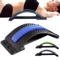 Back Massage Magic Stretcher Fitness Equipment Stretch Relax Mate Stretcher Lumbar Support Spine Pain Relief Chiropractic-Black+Purple - Body Massager. 