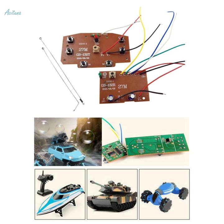 2Pcs Remote Control 27MHz Circuit Radio and Receiver Board Set