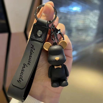 Keyring%20Bow%20Tie%20Bear%20silicone%20Rubber%20Metal%20-%20Image%203