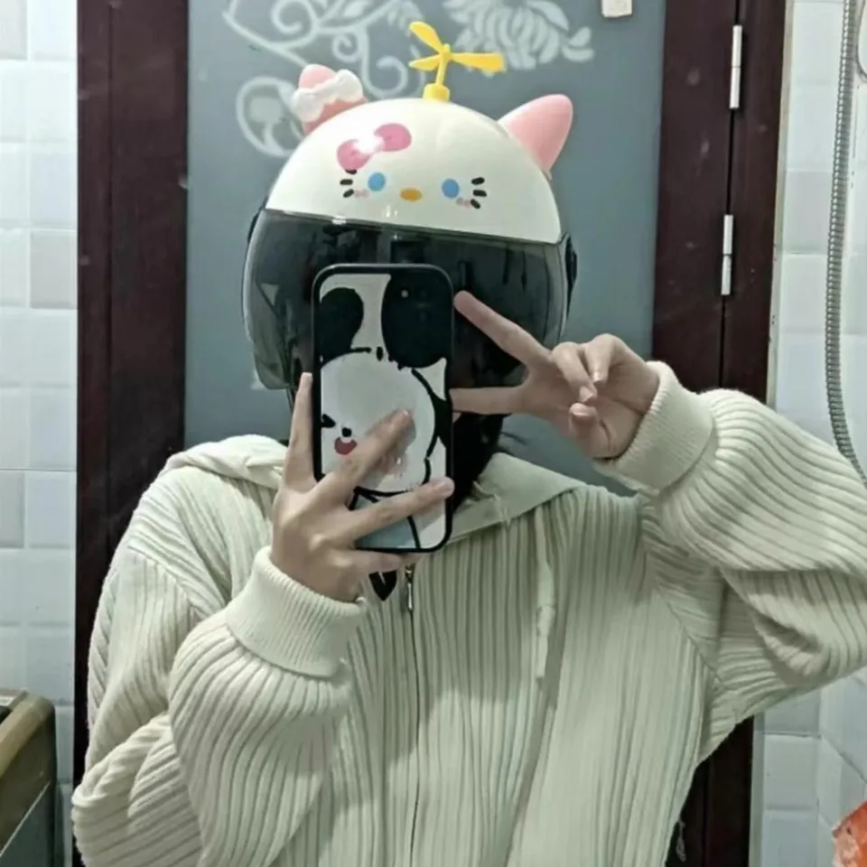 hellokitty electric car helmet adult female 3ce certified summer