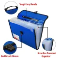 TRANBO Plastic File Folder with 12 Pockets, Handle, Index Tab, A4 Size, (Multicolor). 