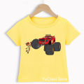New Clothing for Kids Blaze and The Monster Machines T-Shirt Summer Boys Clothes Yellow T Shirt Children'S Clothes From 2-13.