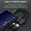 Type-C To USB OTG Adapter Cable USB C OTG Cable Phone Adapter Double Interface Design With PD Charging Port USB Drive Port. 