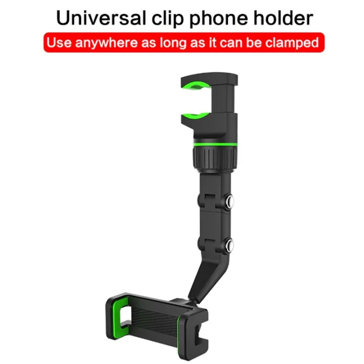 TOHAYIE%20360%20Degrees%20Car%20Rearview%20Mirror%20Mount%20Phone%20Holder%20for%204.0-6.1%20Inch%20Navigation%20Bracket%20Stand%20Adjustable%20Support%20-%20Image%203
