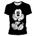 Disney Mickey Mouse Mickey Cartoon 3D Printing Harajuku Style Men's T-shirt Men's Oversized T-shirt Loose Ton Children's T-shirt. 