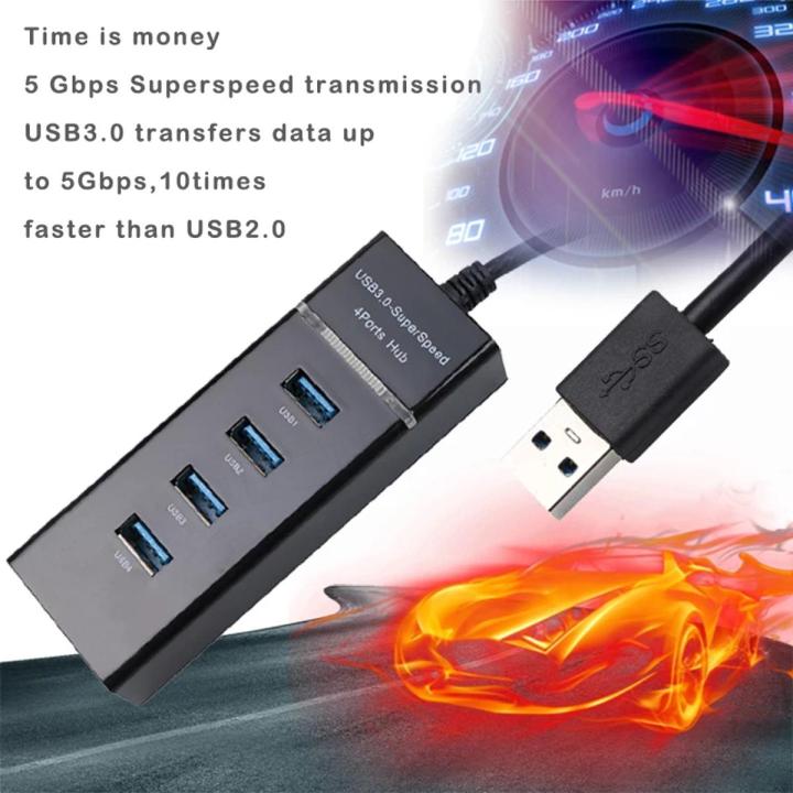 4 Ports USB 3.0 Hub - Black