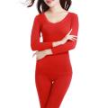 1 Set Women Long Johns Fashion Pattern Lace Long Sleeve O-Neck Winter Solid Color Thermal Underwear Suit Pajama Set Women.