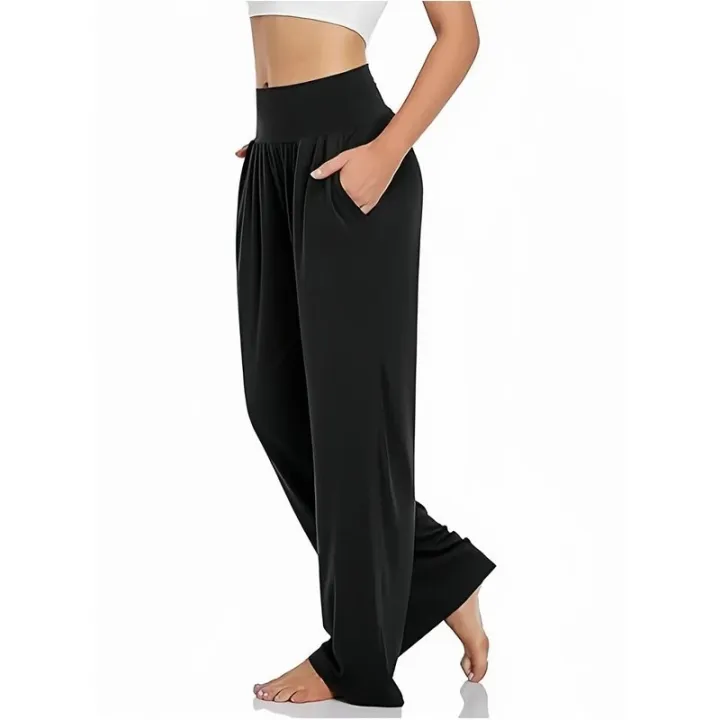 Womens%20Loose%20Yoga%20Pants%20with%20Pockets%20High%20Waist%20Wide%20Leg%20Pants%20Comfy%20Casual%20Lounge%20Sweatpants%20for%20Yoga%20Dance%20Gym%20-%20Image%202