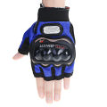 Pro Biker Hand Gloves Half Finger - Black, Red, and Blue. 