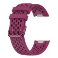 Solid Color Breathable Sports Silicone Watch Band For Fitbit Charge 6.
