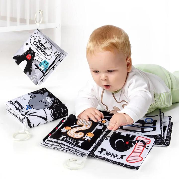 Baby Clothes Book Soft Black and White High Contrast Visual Stimulation Book Toddler Early Learning Educational Book Sensory Toy Luhuai CVC
