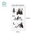 New Little Fresh Waterproof Mountain River Black and White Personalized Temporary Tattoo Hand Sticker. 