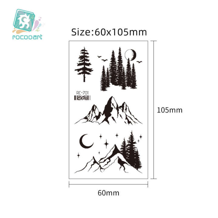 New%20Little%20Fresh%20Waterproof%20Mountain%20River%20Black%20and%20White%20Personalized%20Temporary%20Tattoo%20Hand%20Sticker%20-%20Image%204