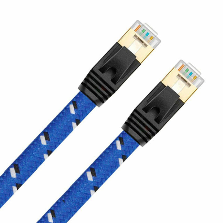 Cat7 Ethernet Cable Lan Flat Cable UTP CAT 7 RJ 45 Network Cable 1m 1.5m 2m 3m 5m Patch Cord Grid Blue Black For Laptop Route