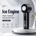 WiWU FS019 Ice Engine Turbo Fan 3000mah – Portable Handheld Cooling Fan with Ice Cooling Technology.