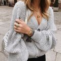 CHRLEISURE Women Knitting Cardigan Sweater Full Sleeve Ladies Casual kardigan Loose Solid Female Cardigan Coat.